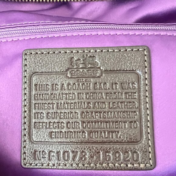 Coach Madison Embossed Suede Leather Shoulder Bag/Hobo Brown 15920 MSB EUC purse - Picture 12 of 13